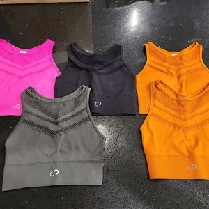 LOT of 5 Curves and Combatboots CNC Crop Sports Bras Sz Small